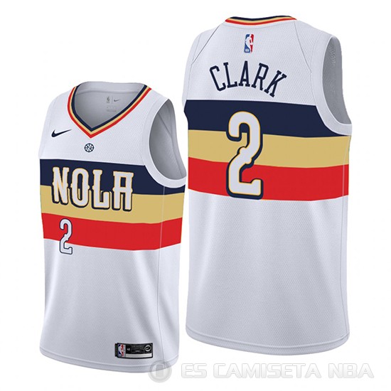 Camiseta Ian Clark #2 New Orleans Pelicans Earned Edition Blanco - Haga un click en la imagen para cerrar